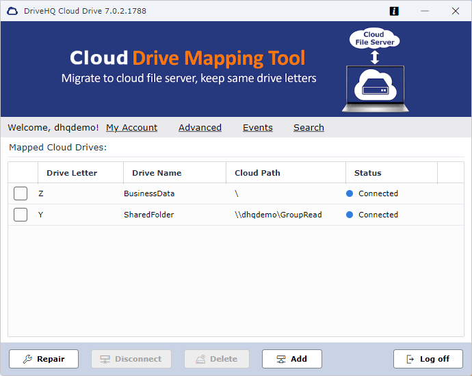 Cloud Drive Mapping Tool screenshots