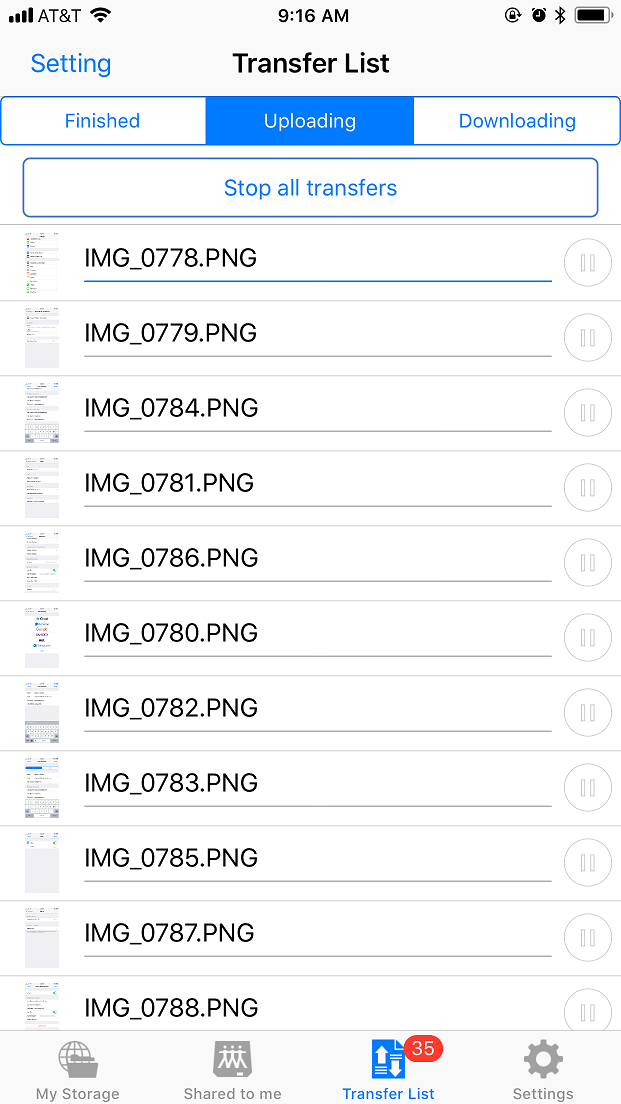 DriveHQ FileManager for iPhone screenshot - Access shared folders with granular access control